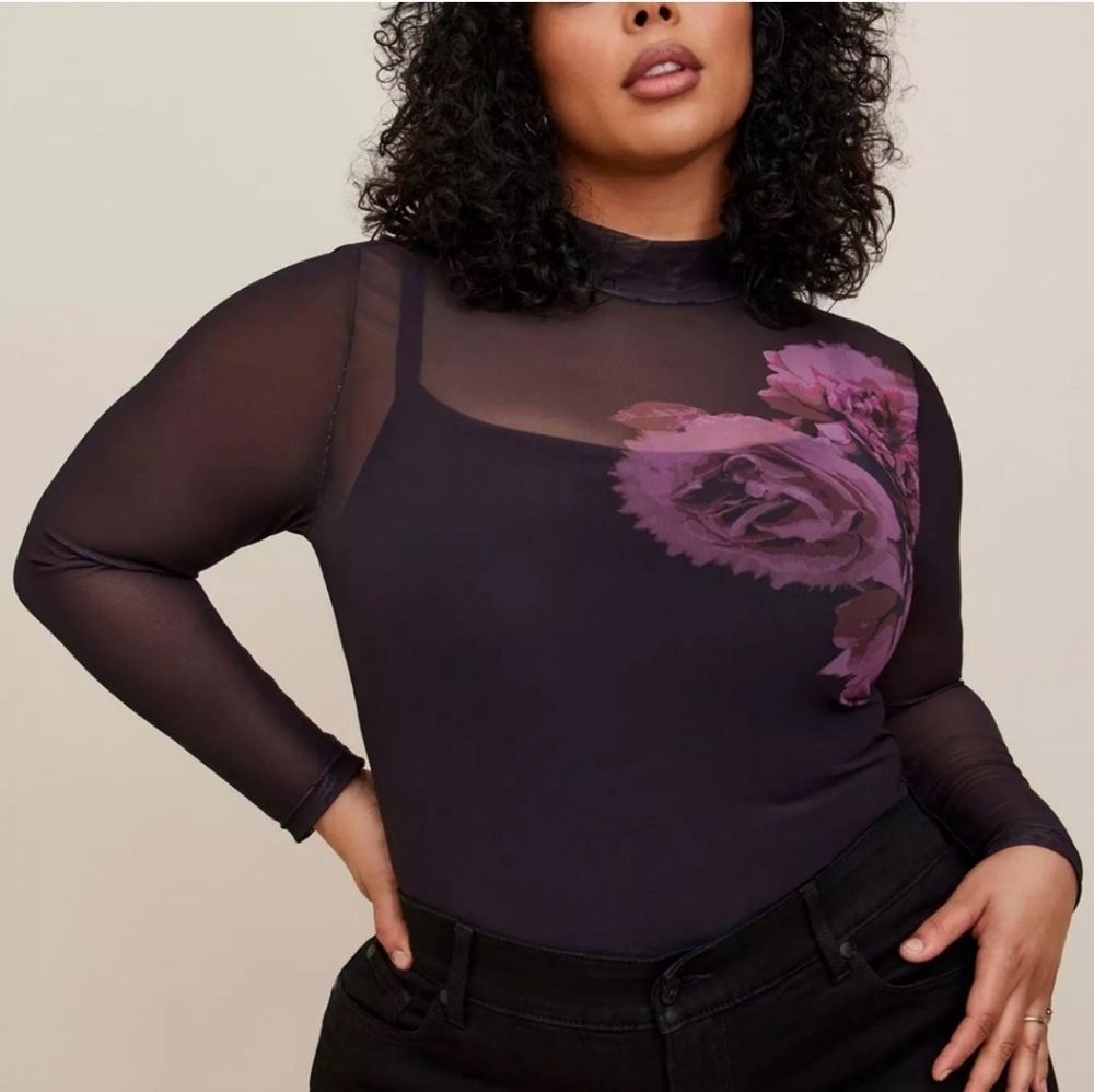 Torrid sheer floral top